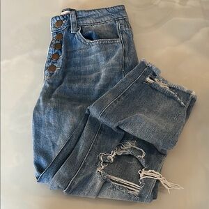 Stylish Blue Distressed Women Jeans